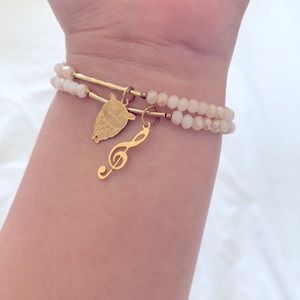 Gorgeous Owl & Music Gold bracelets with Gems